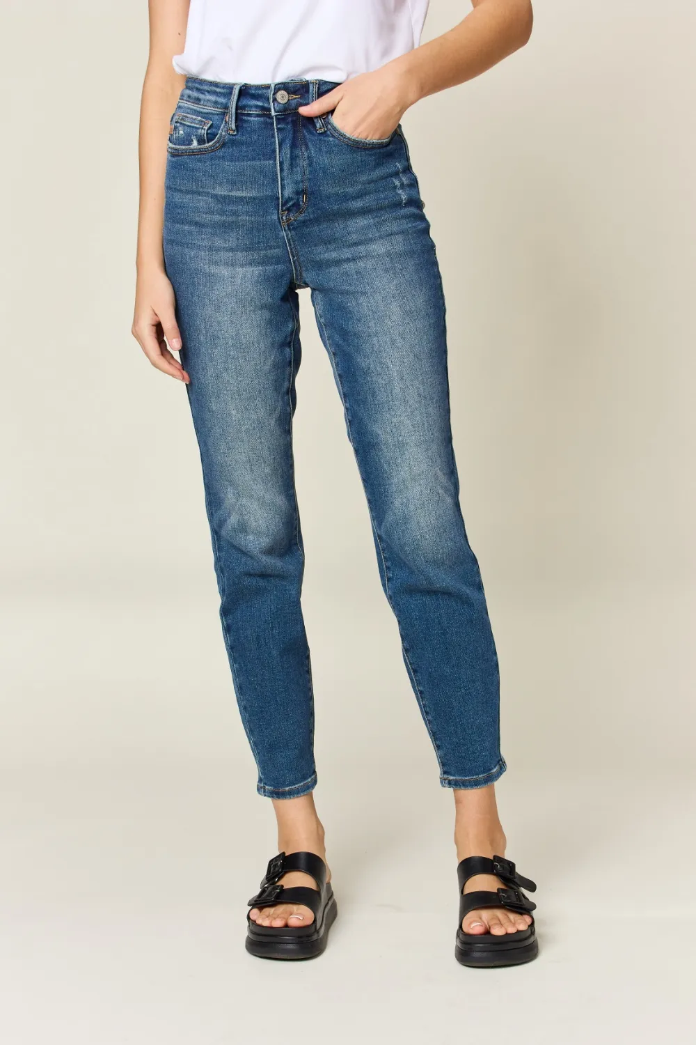 Full Size Tummy Control High Waist Slim Jeans, image 4