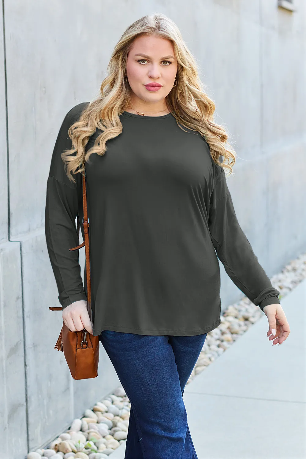 Full Size Round Neck Dropped Shoulder T-Shirt, image 6