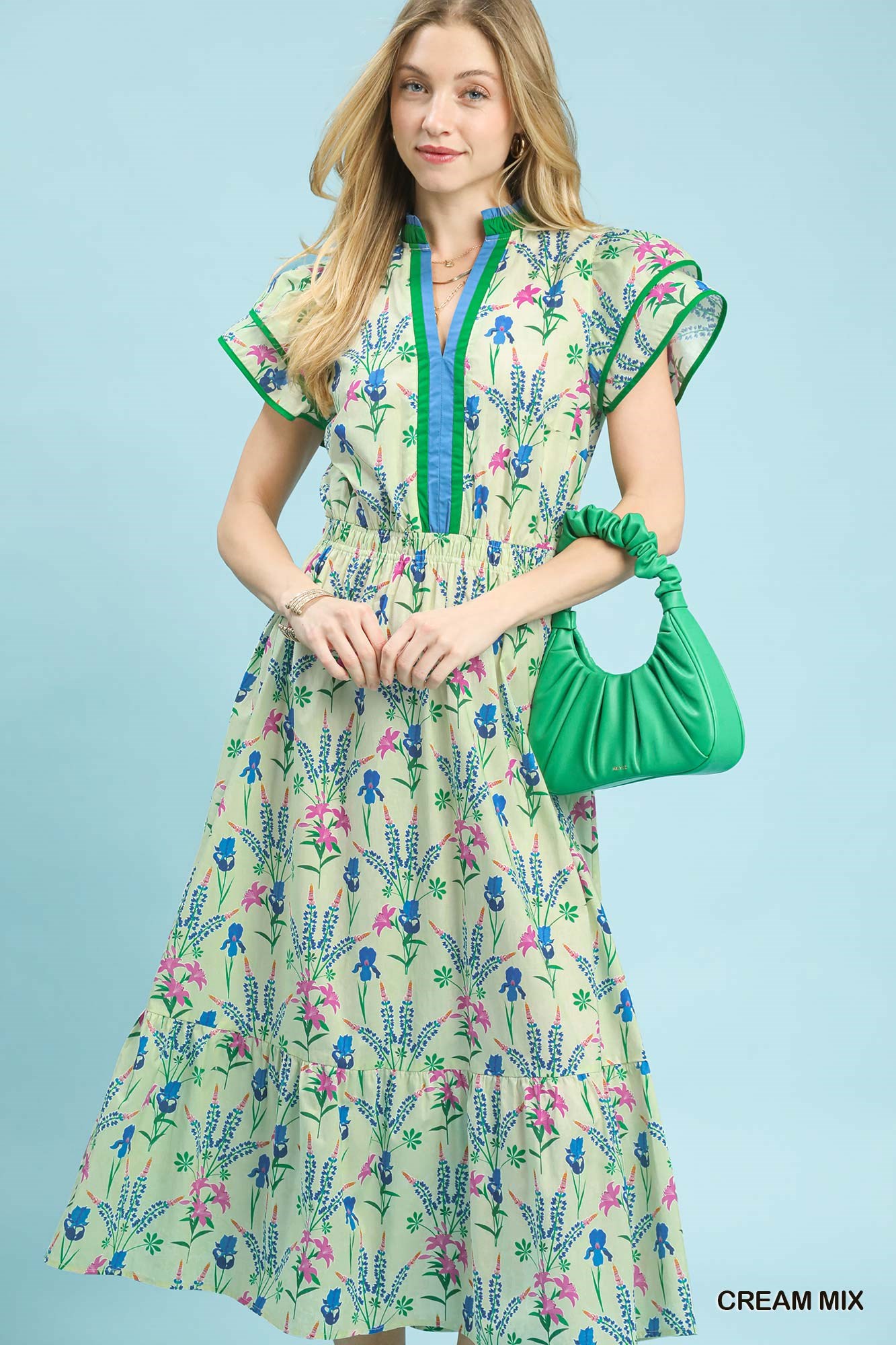 Mix Floral Midi Dress, image 2