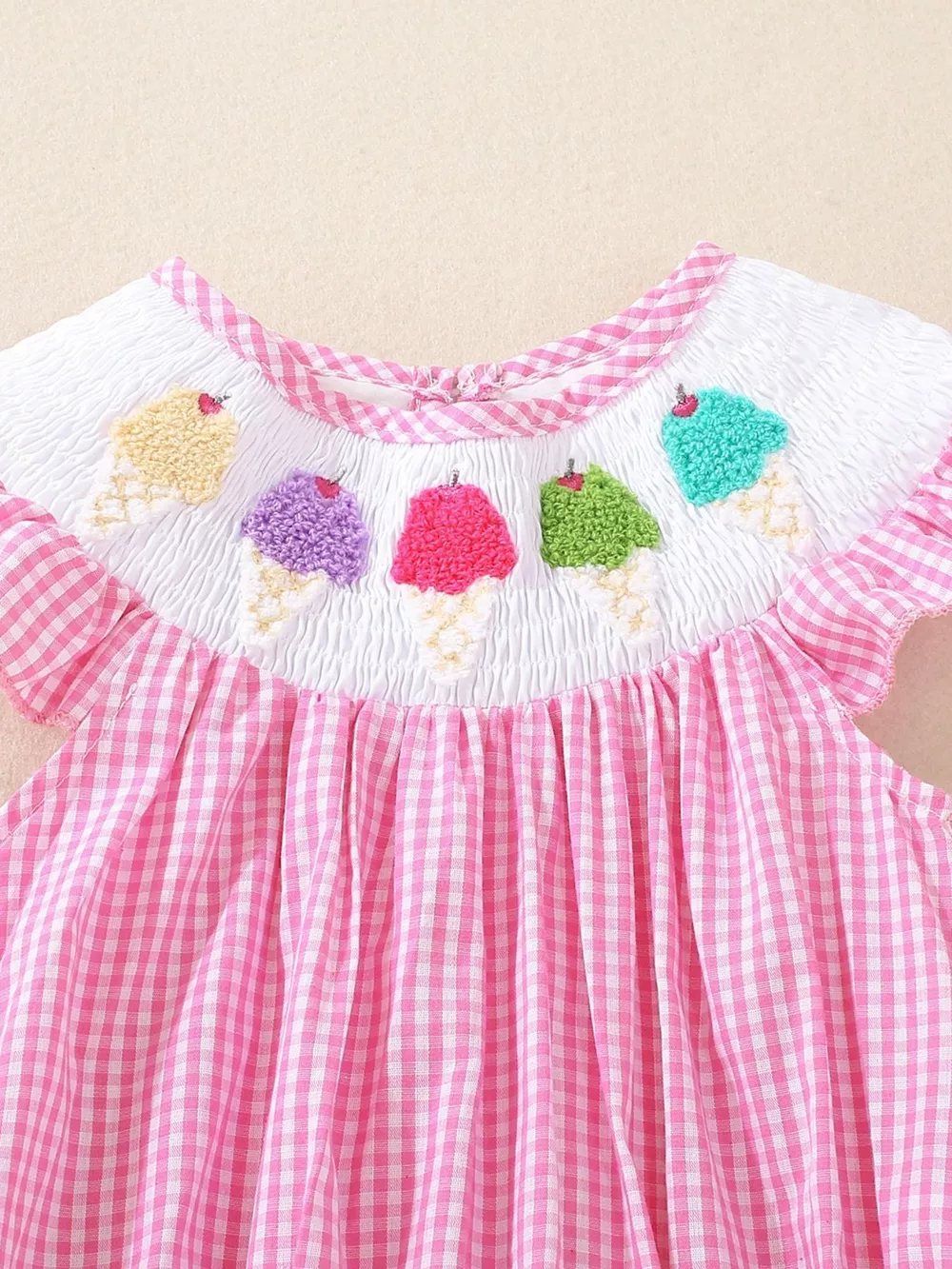 Children's Ice Cream Gingham One-Piece, image 2