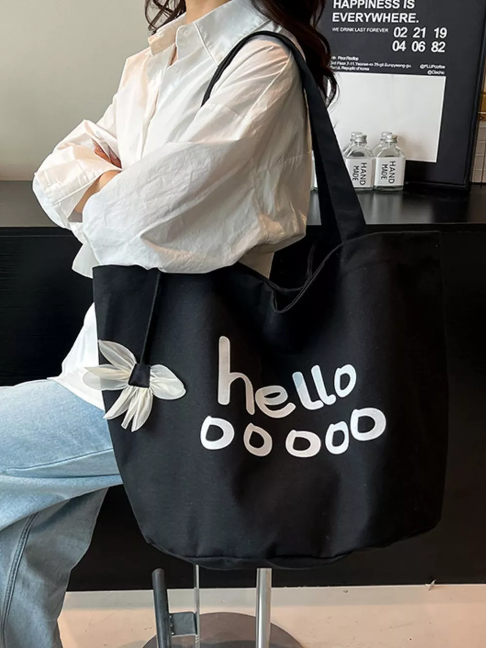 Letter Canvas Tote Bag