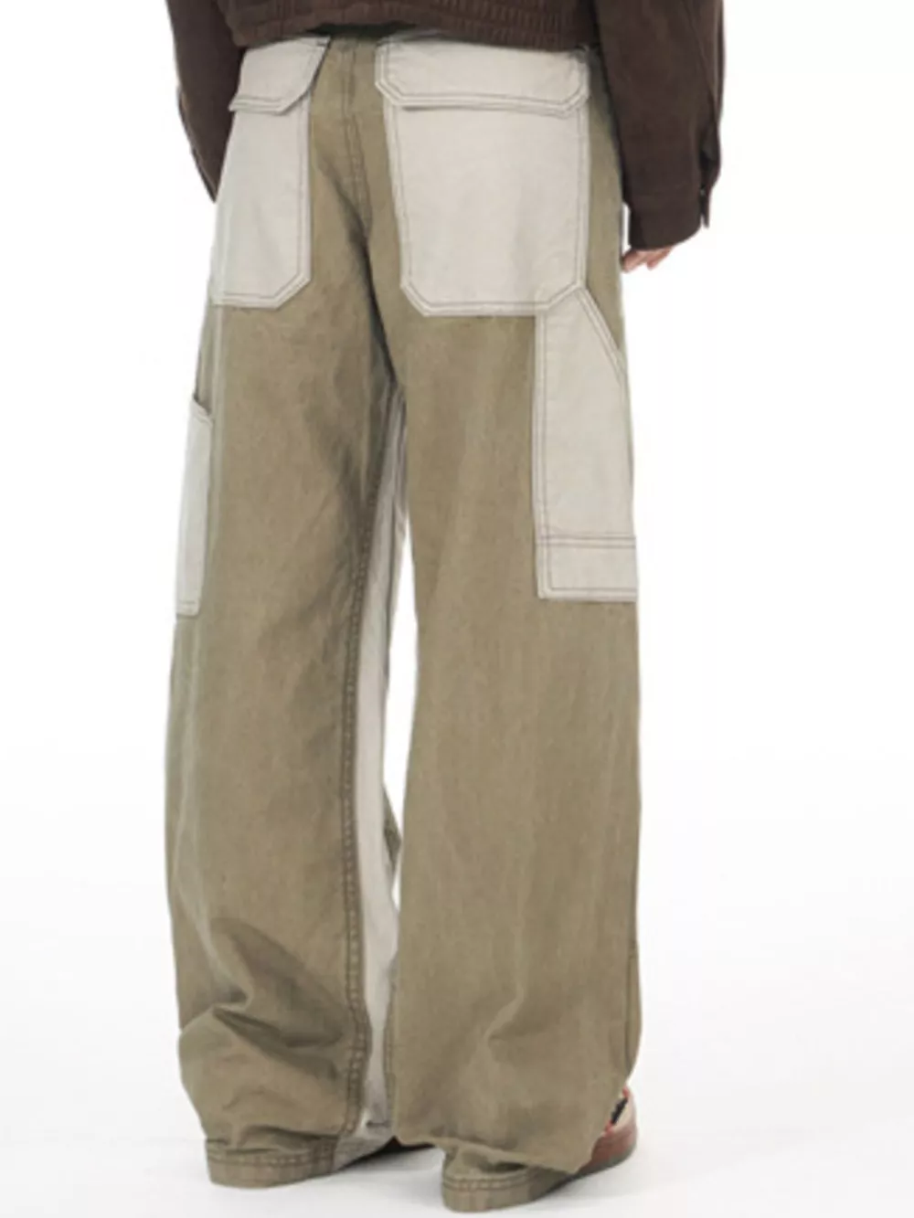 Men's Two-Tone Wide Leg Cargo Pants, image 3