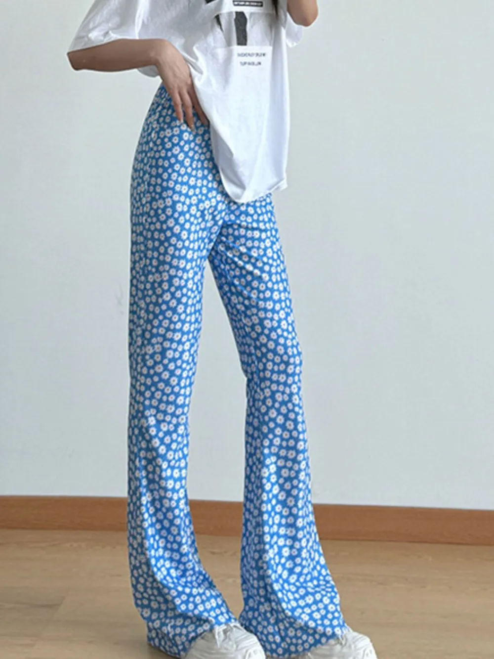 Floral Print Flare Leg Pants, image 5