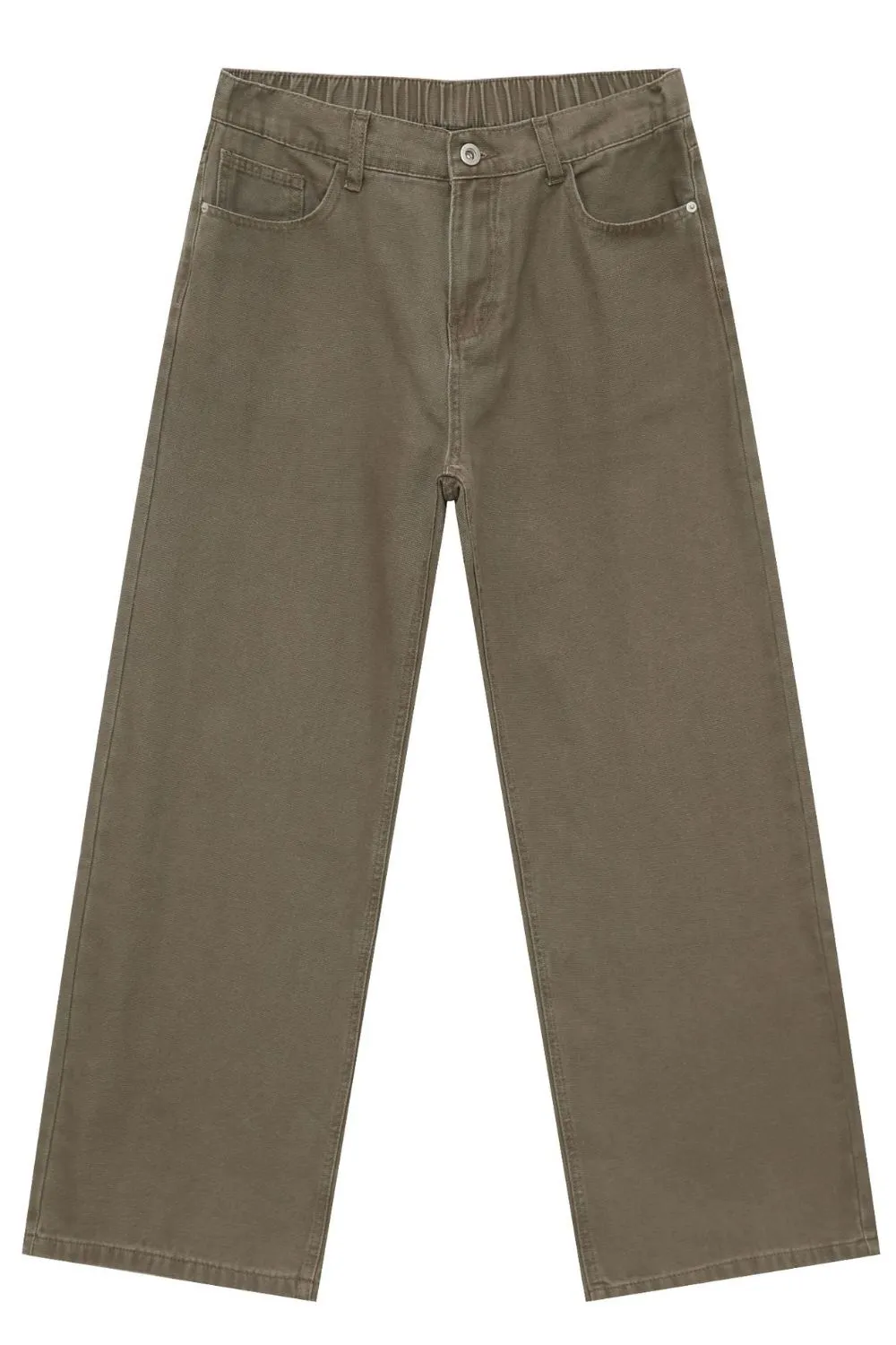 Men's Half Elastic Waist Jeans with Pockets, image 7