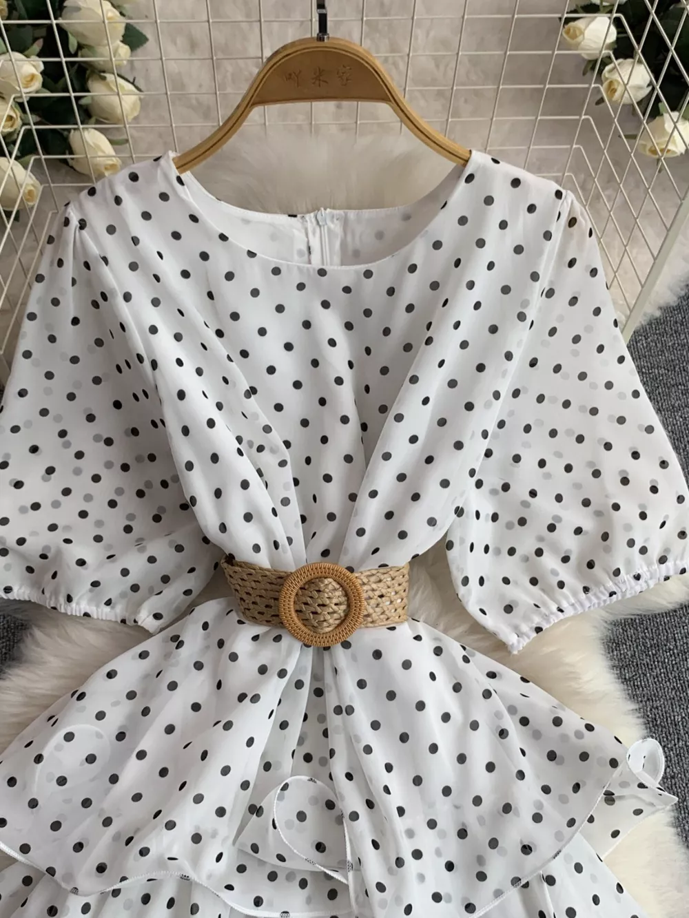 Polka Dot Ruffled Tiered Dress, image 16