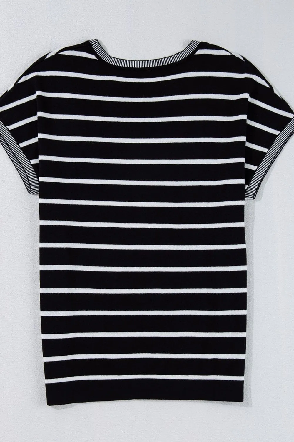 Striped Short Sleeve Knit Top, image 5