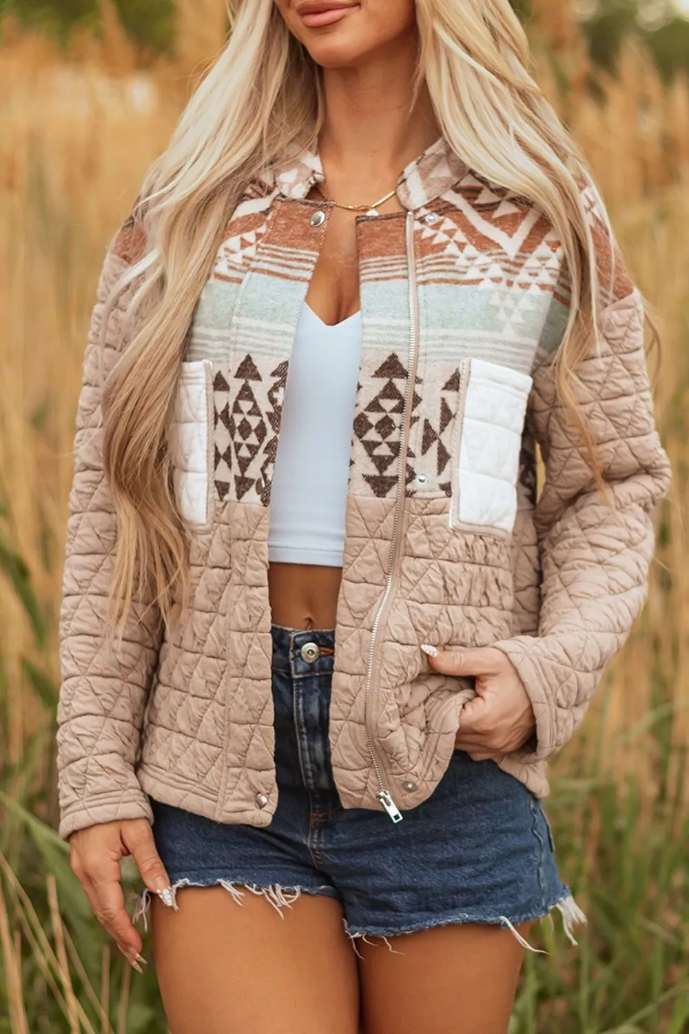 Aztec Quilted Patchwork Western Jacket, image 2