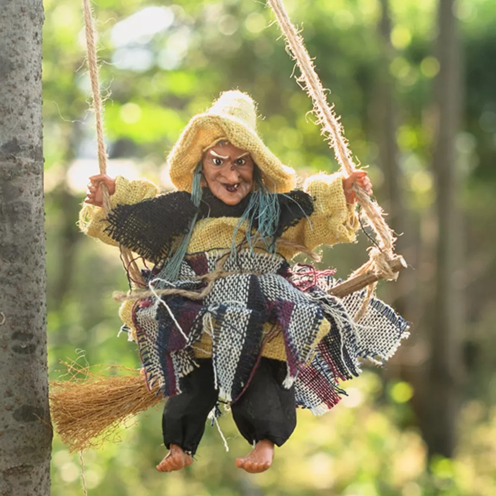 Halloween Hanging Witch Decorative Object with Welcome Sign Set, image 4