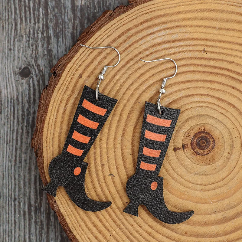 Alloy Wooden Boots Earrings, image 3