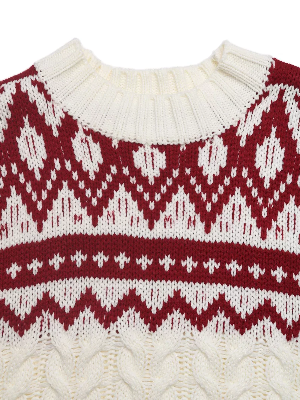 Christmas Cable Knit Long Sleeve Sweater, image 7