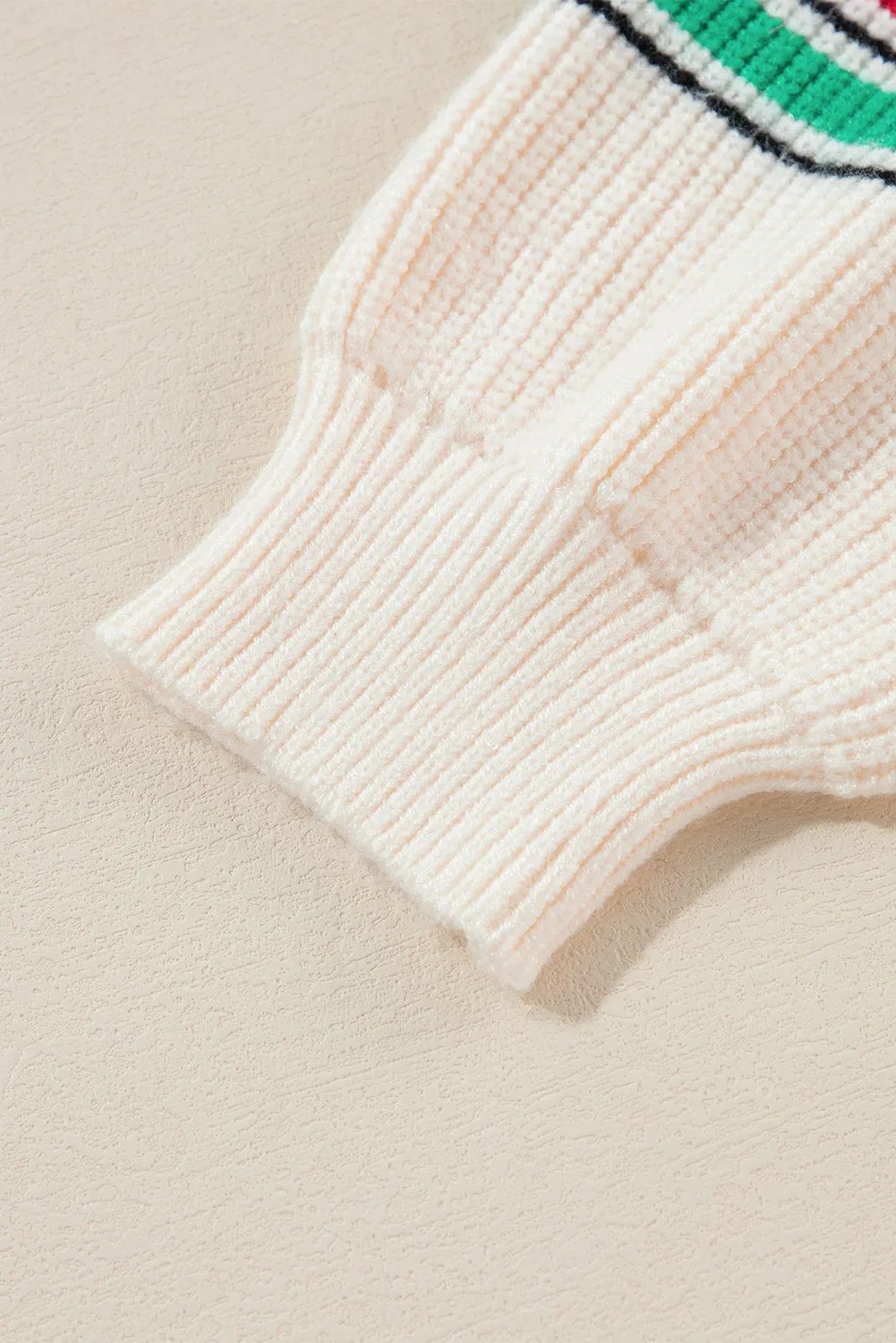 Letter Round Neck Long Sleeve Sweater, image 3