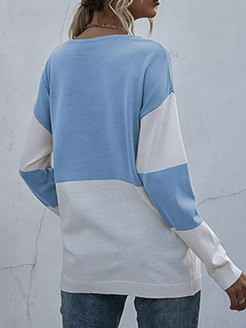 Color Block Round Neck Sweater, image 3