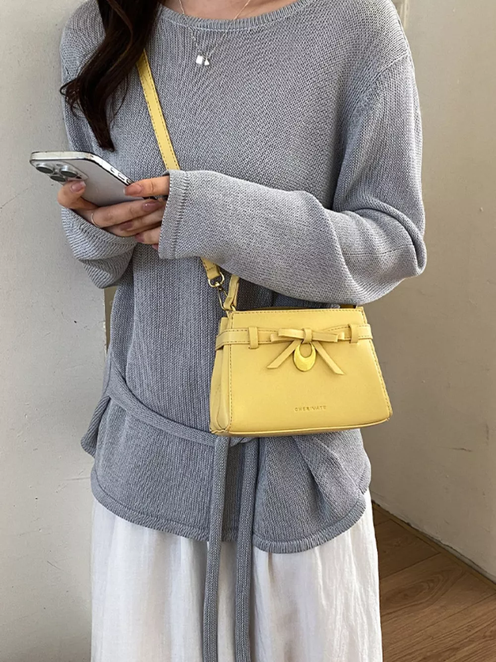 Bow PU Leather Crossbody Bag, image 4