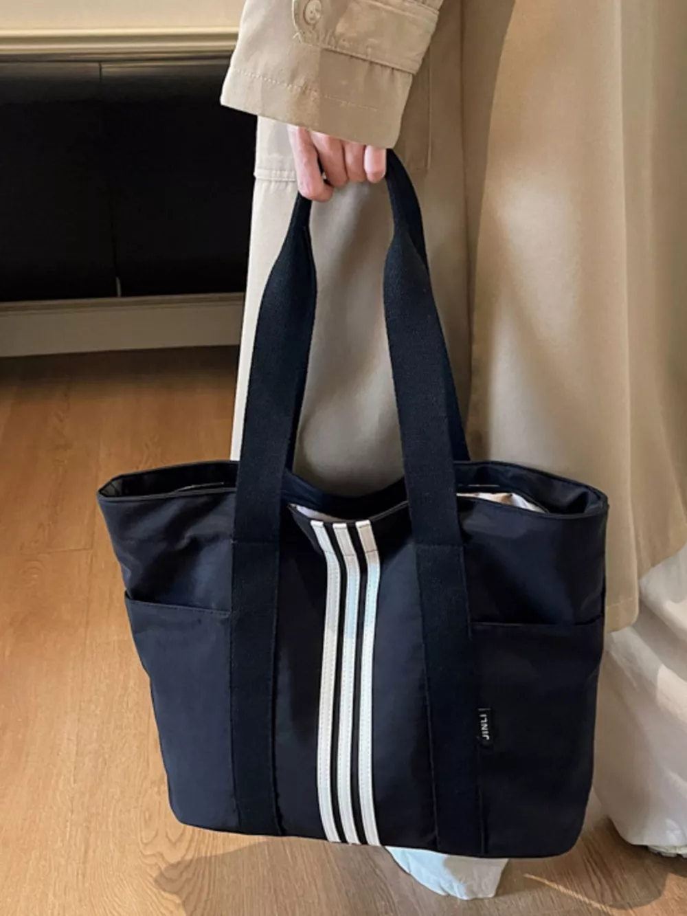 Lightweight Striped Tote Bag, image 2