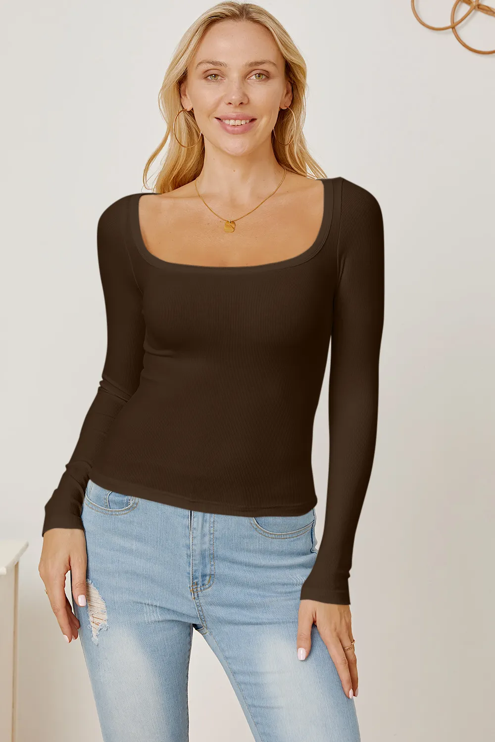 Square Neck Long Sleeve T-Shirt, image 13