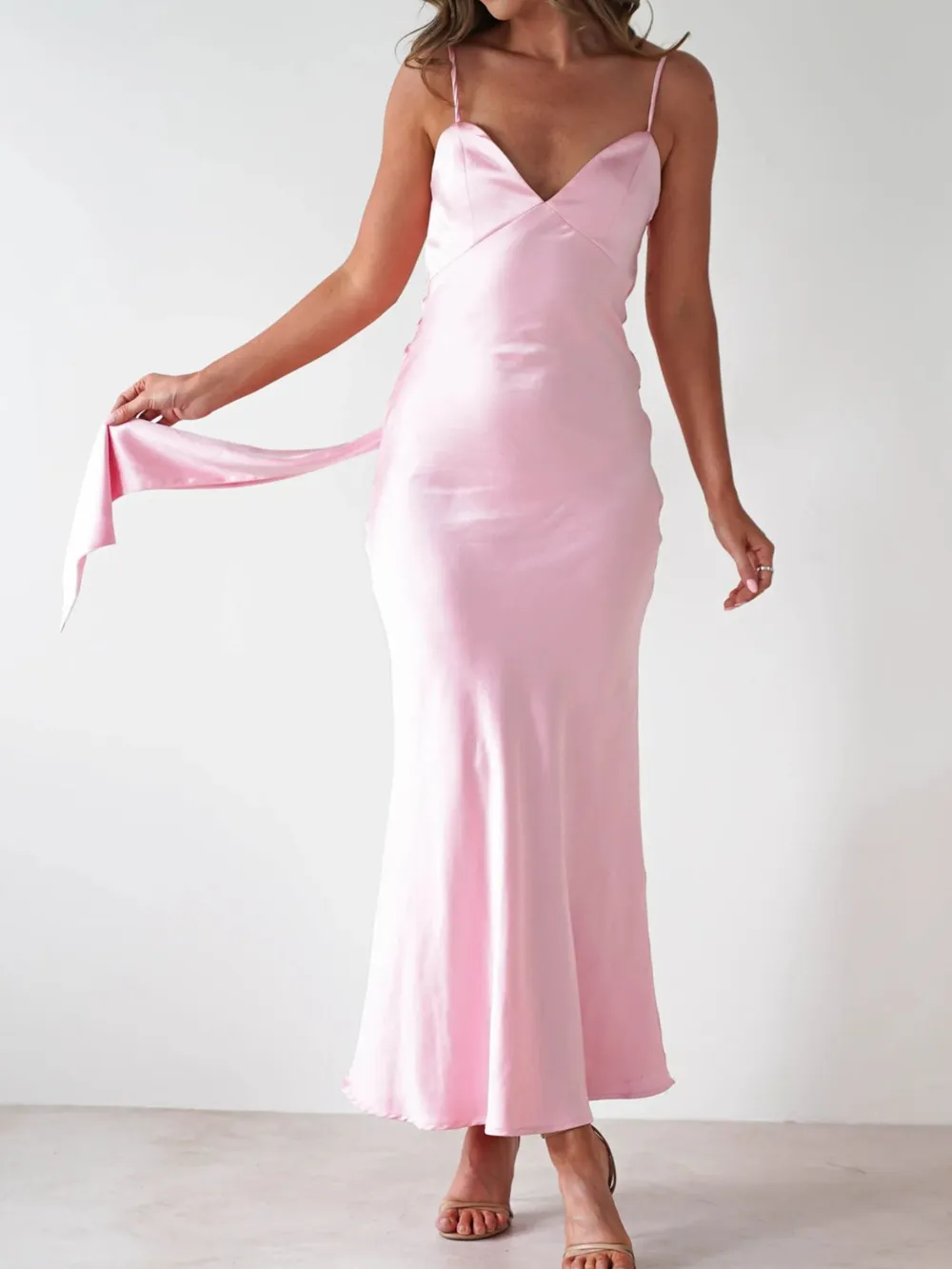 Satin Backless Cami Dress, image 2