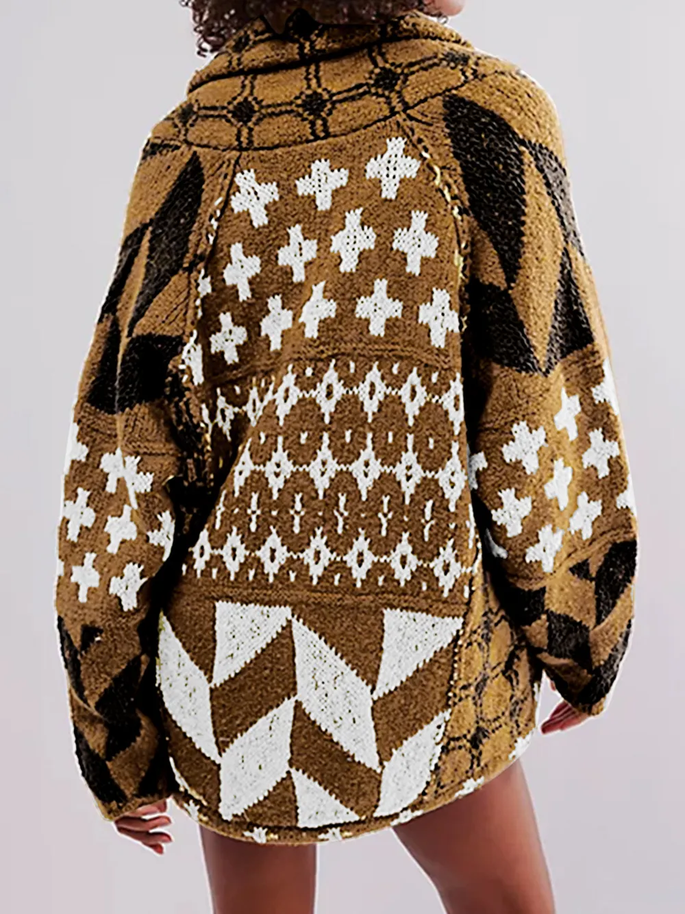 Collared Neck Long Sleeve Cardigan, image 7