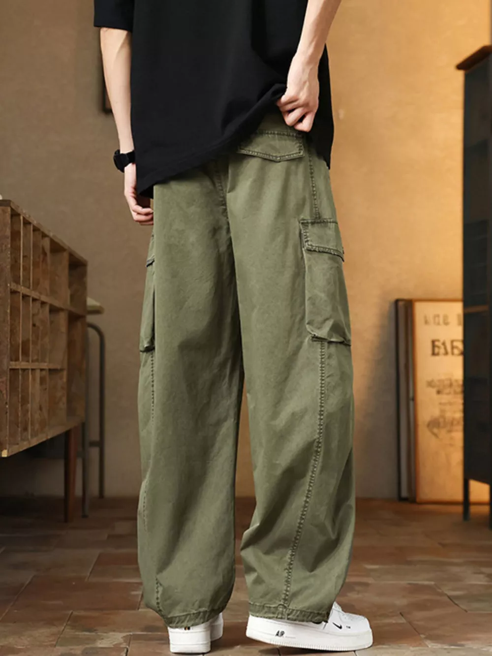 Men's Plus Size Casual Loose Fit Cargo Pants, image 12