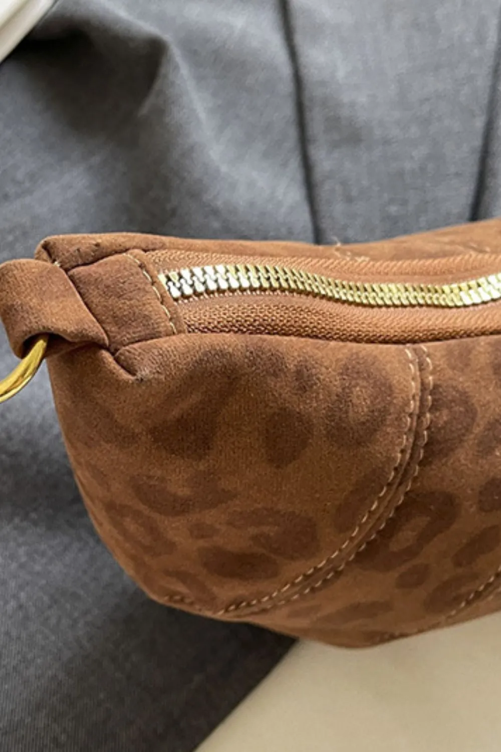 PU Leather Strap Suede Shoulder Bag, image 5