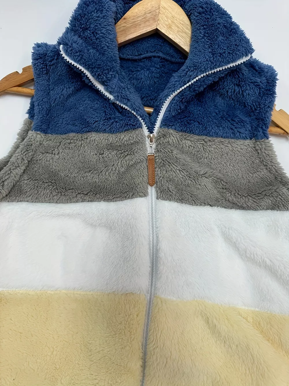 Color Block Zip Up Vest Coat, image 3
