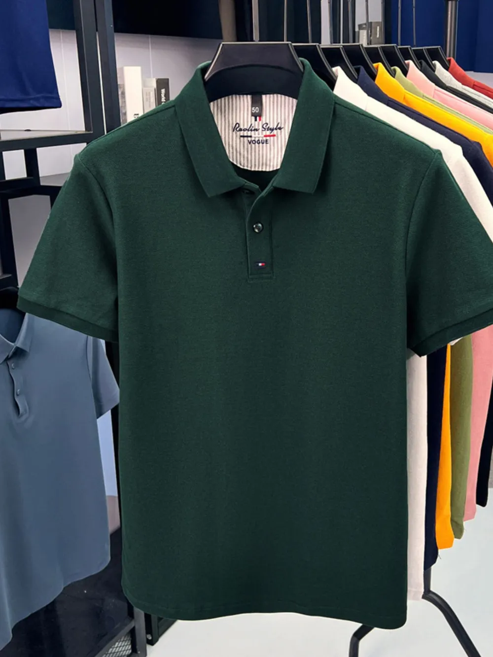 Men's Plus Size Collared Neck Short Sleeve Polo, image 4