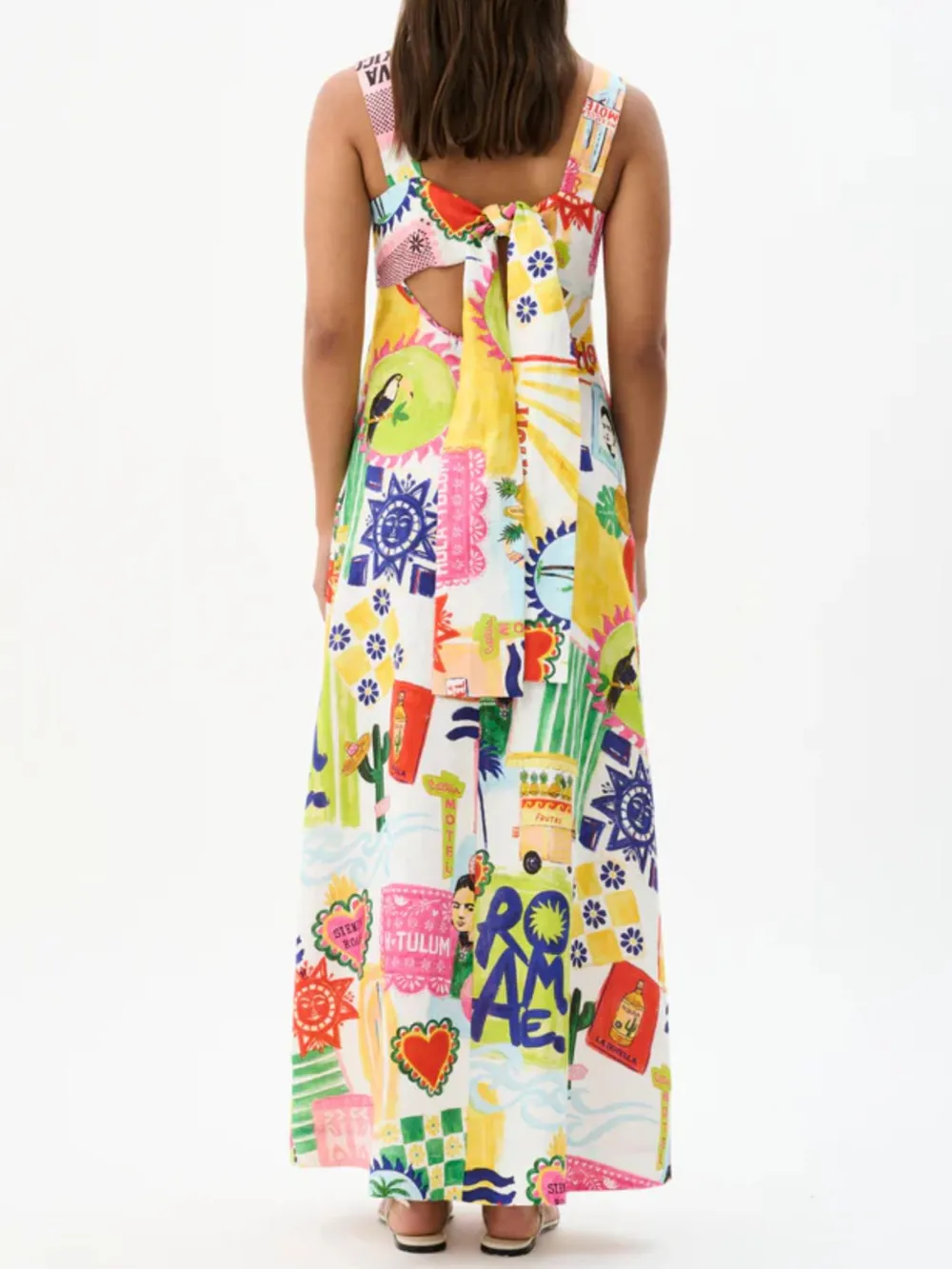 Printed Square Neck Maxi Cami Dress, image 5