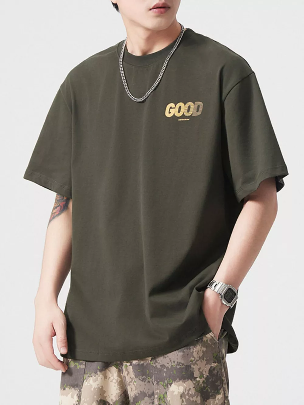 Men's Plus Size Round Neck Short Sleeve T-Shirt, image 9