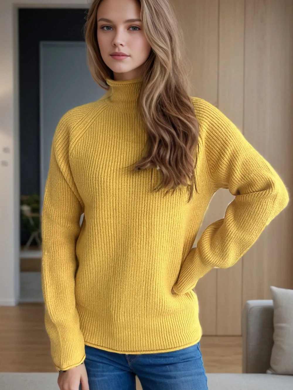 Turtleneck Long Sleeve Sweater, image 18