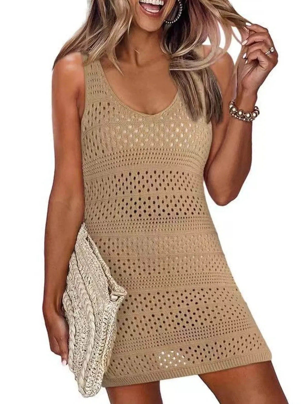 Openwork Scoop Neck Cover Up, image 6