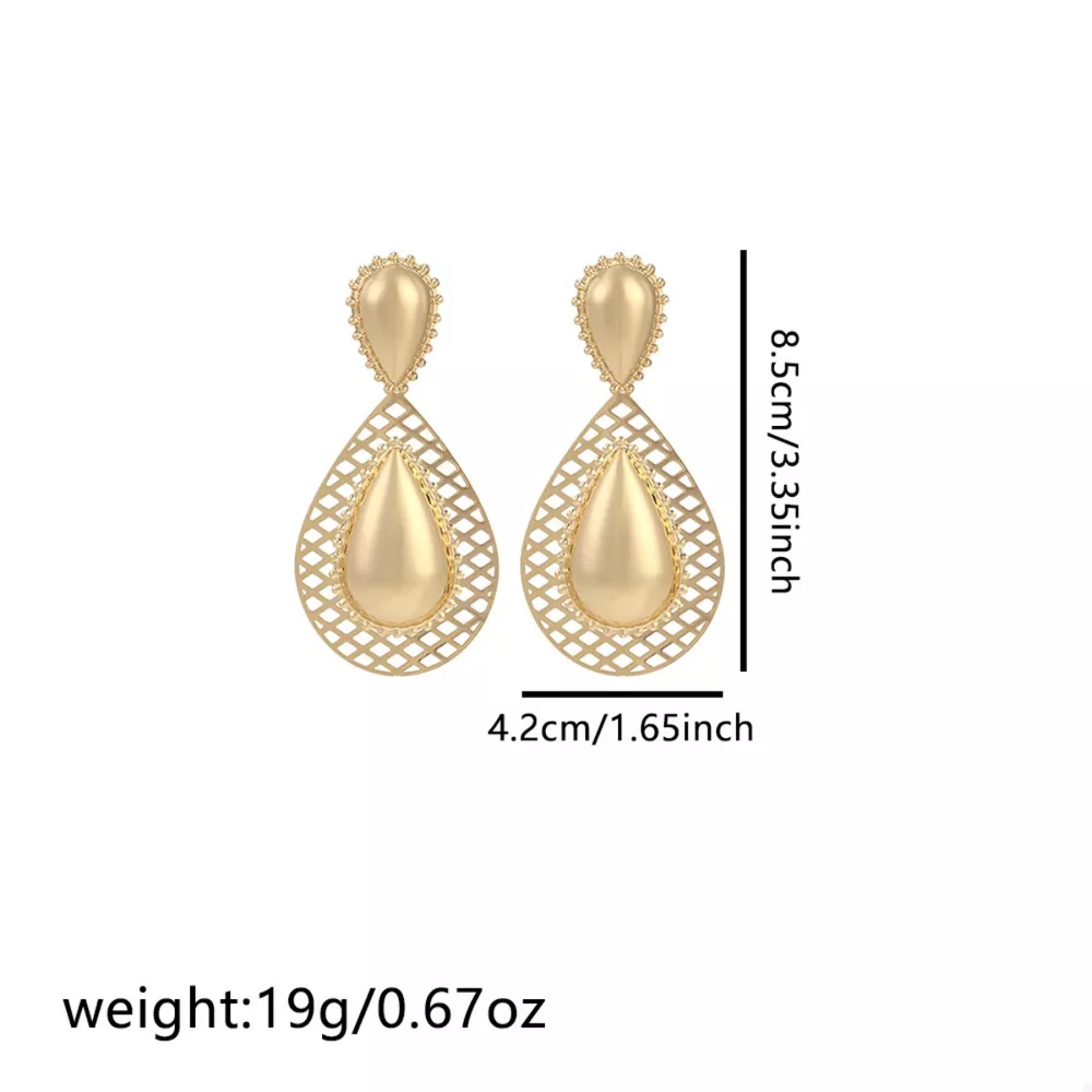 Hollowed-Out Teardrop Statement Earrings, image 5