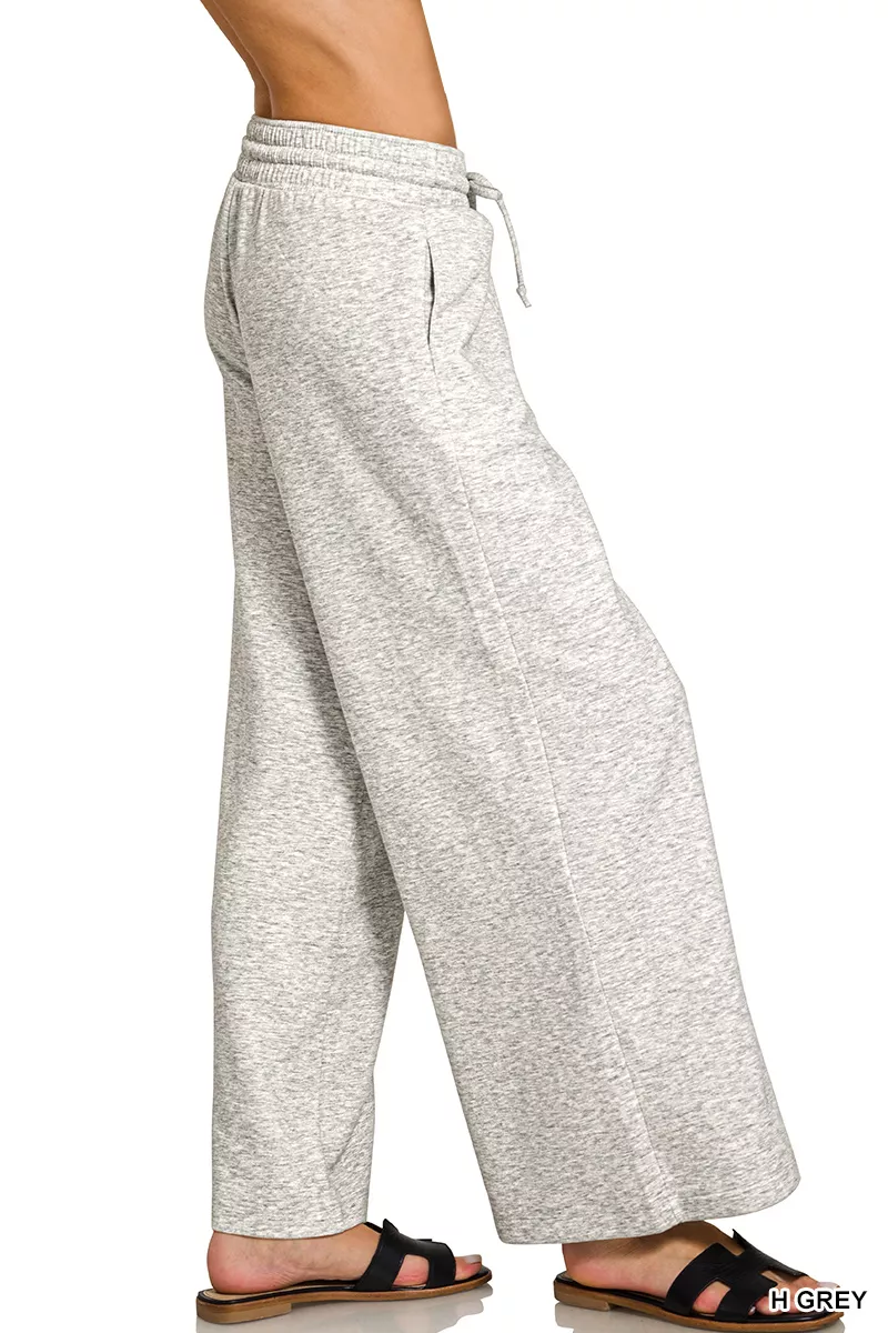 Scuba Drawstring Wide Leg Pants, image 2