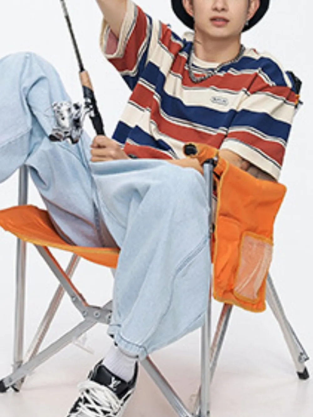 Men's Full Size Striped Round Neck Half Sleeve T-Shirt Plus Size, image 5