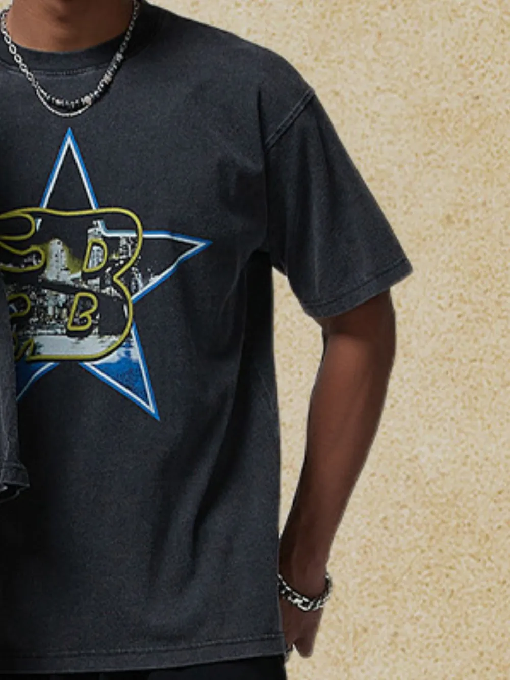 Men's Graphic Round Neck Half Sleeve T-Shirt, image 2
