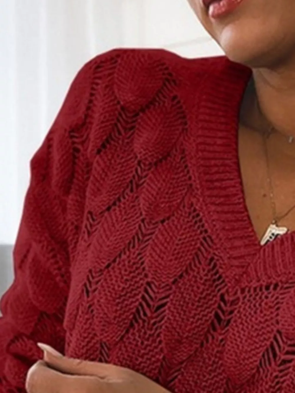 V-Neck Knitted Sweater, image 2