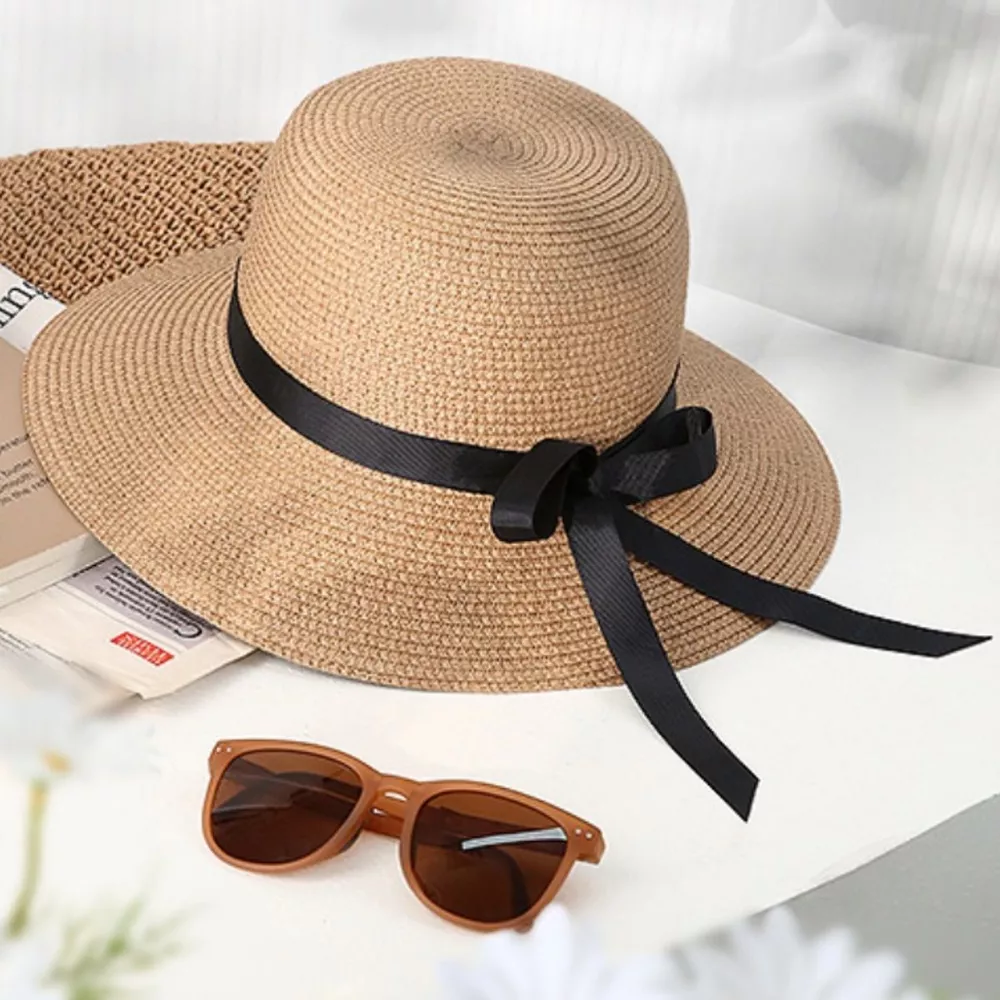 Straw Sun Hat with Bow, image 3