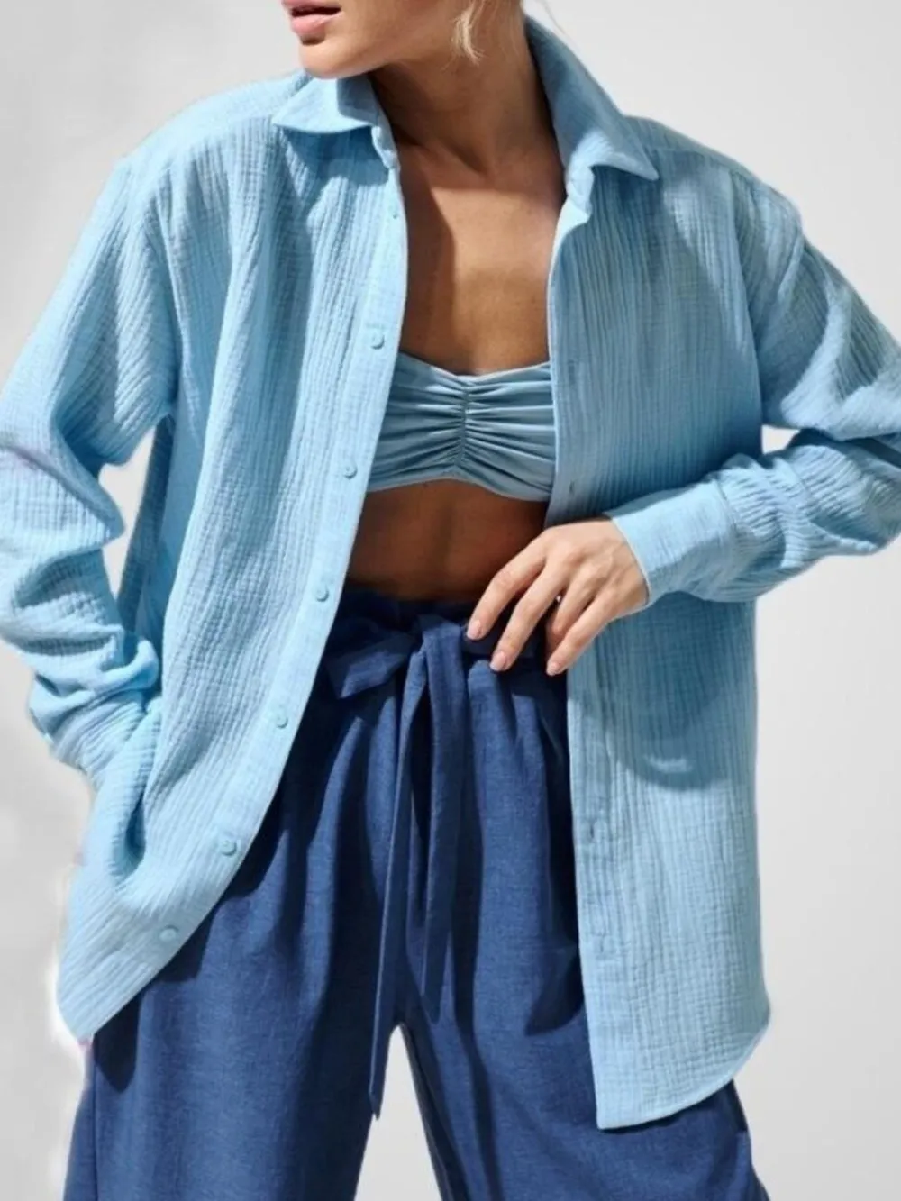 Button Up Long Sleeve Texture Shirt, image 11