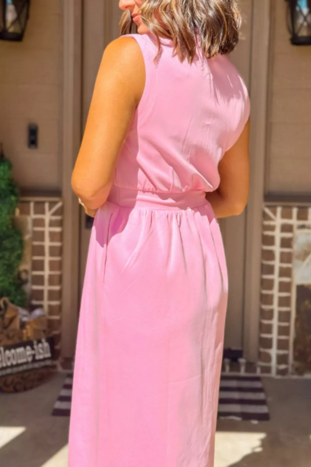 Sleeveless Zipper Front Midi Dress, image 8