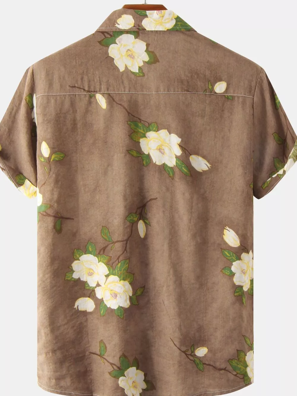 Men's Plus Size Floral Print Short Sleeve Shirt, image 9