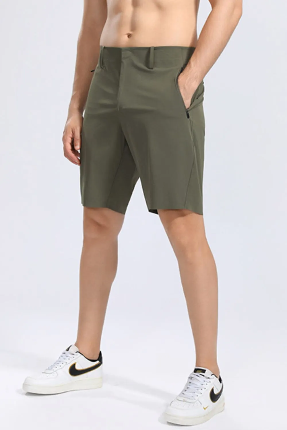 Men's Plus Size Side Zip Detail Shorts, image 3