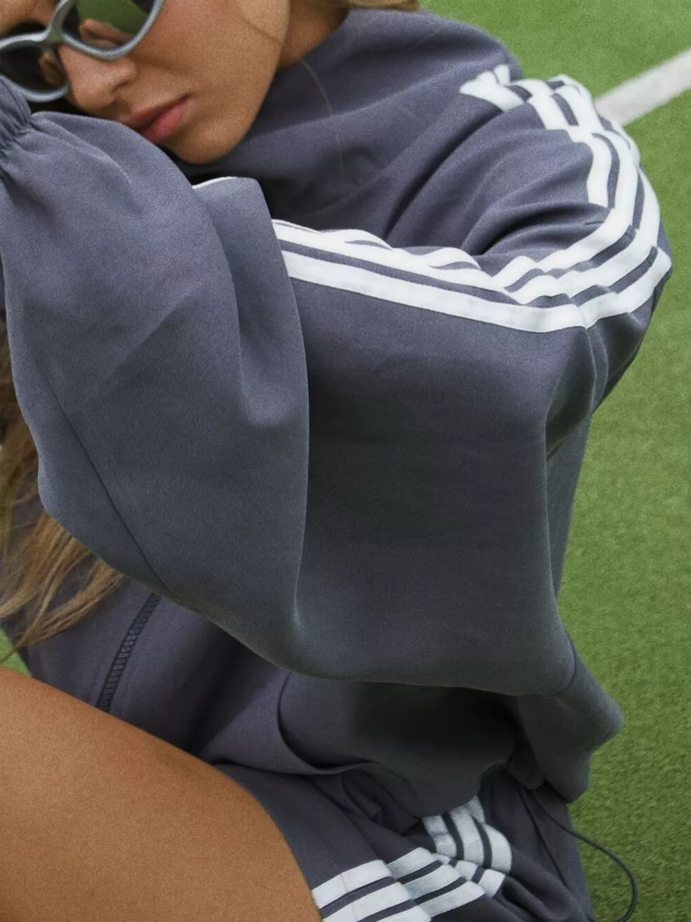 Side Stripe Detail Cropped Sporty Jacket and Shorts Set, image 6