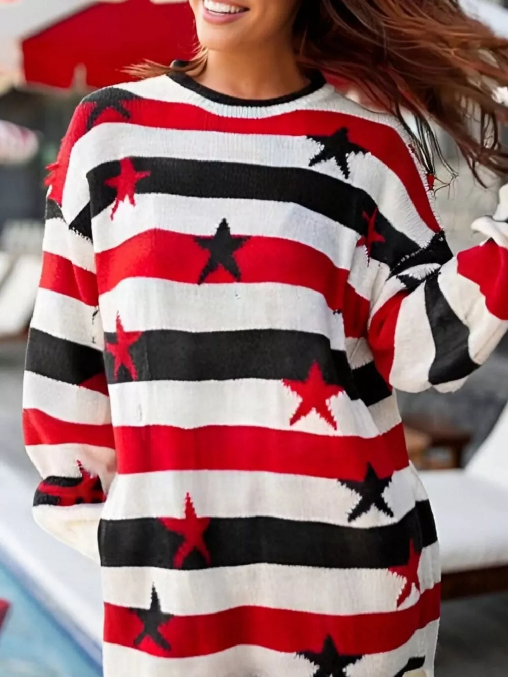 Stars and Stripes Long Sleeve Sweater, image 7