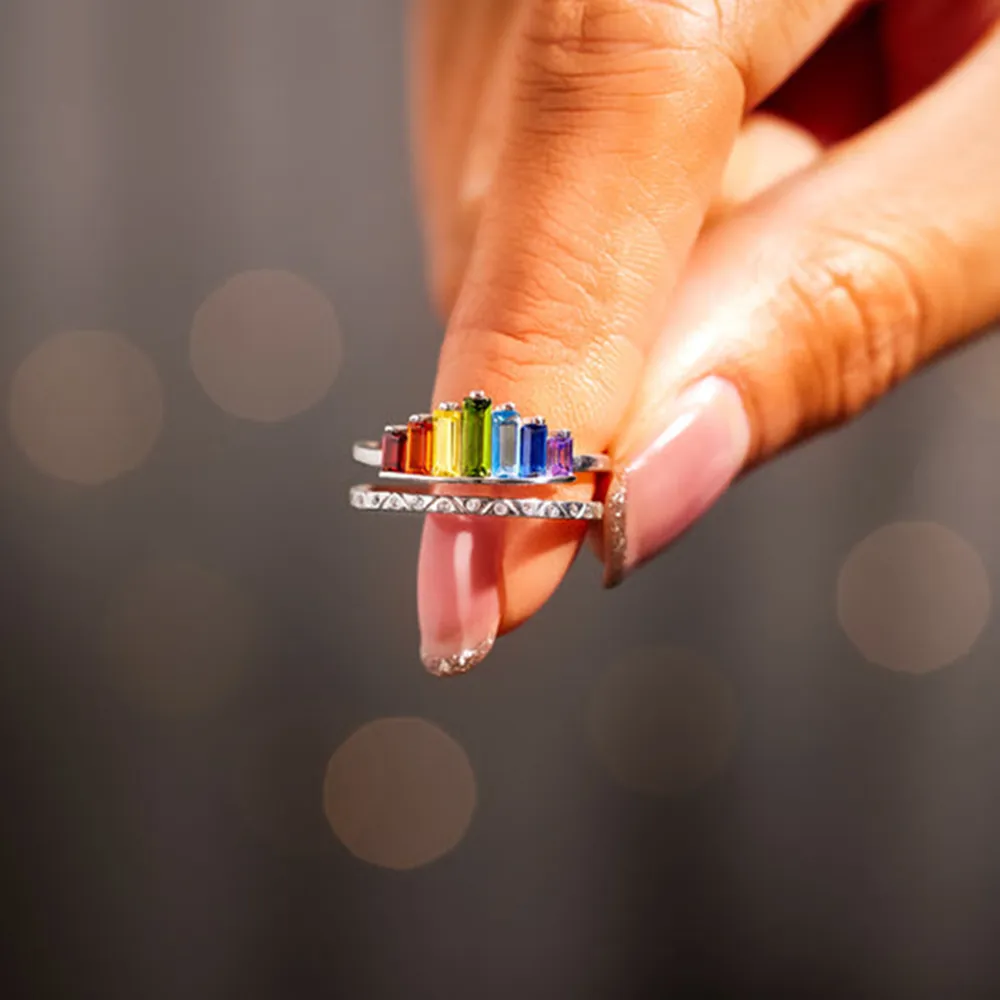 Zircon 925 Sterling Silver Double-Layered Ring, image 2