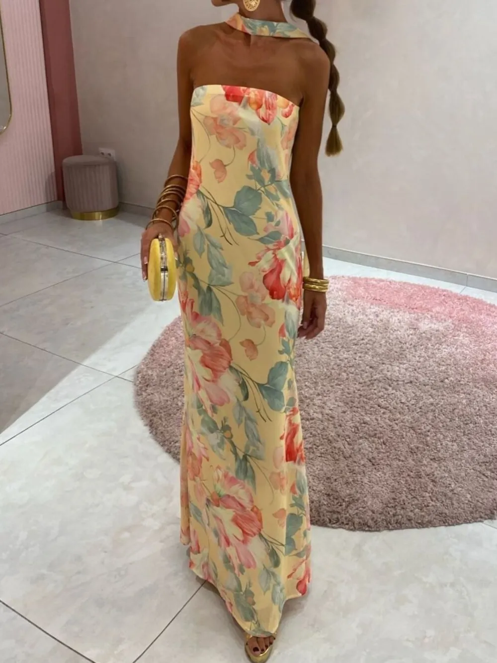 Printed Tube Maxi Dress, image 5