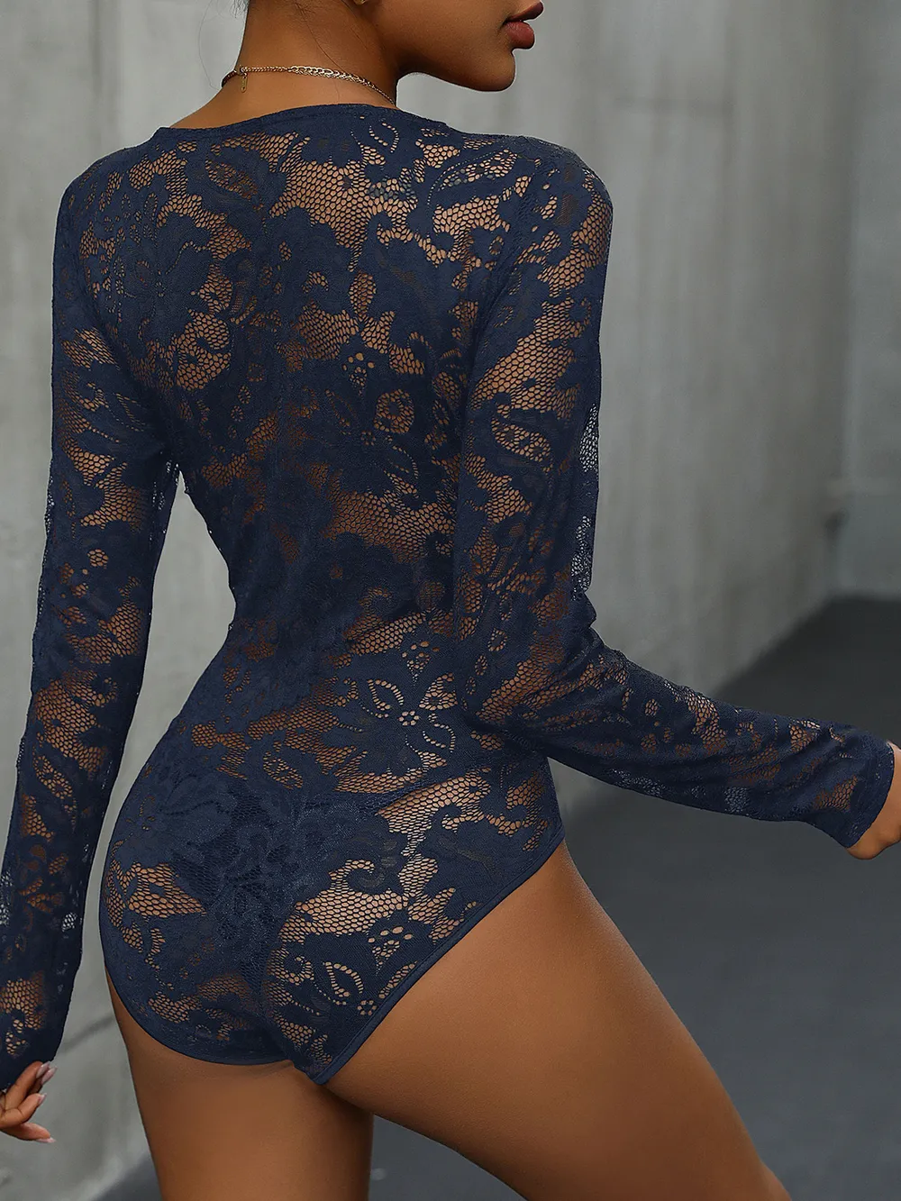 Lace Long Sleeve Bodysuit, image 3