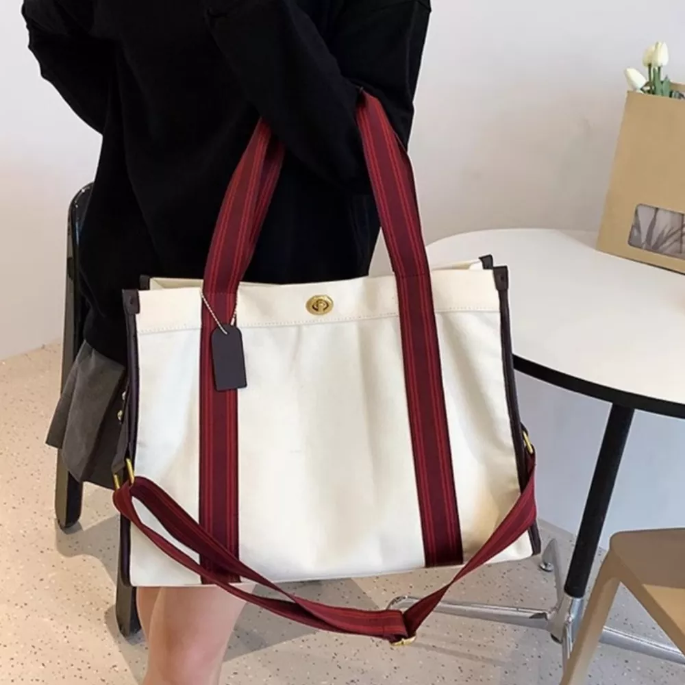 Contrast Canvas Tote Bag, image 2