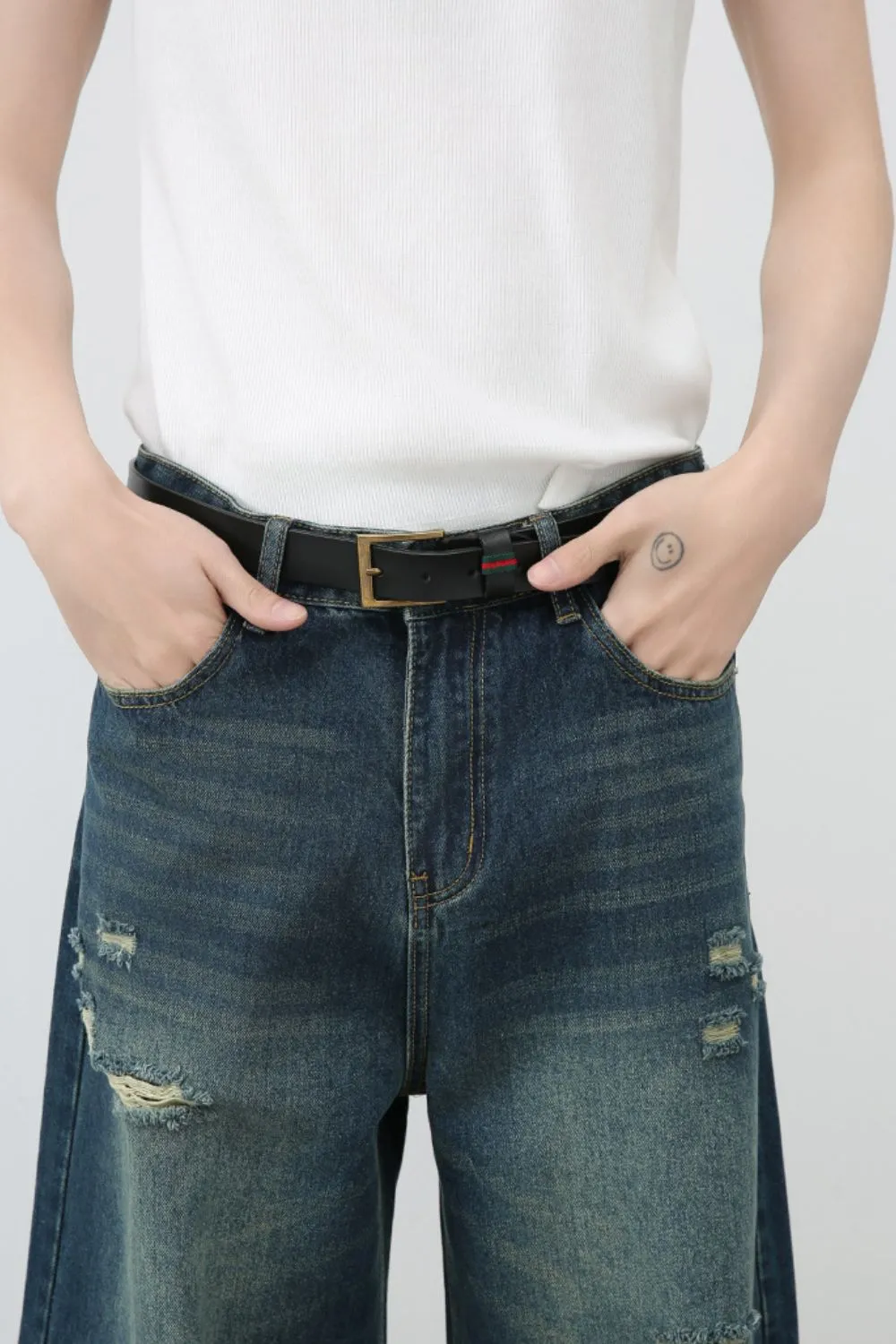 Men's Distressed Wide Leg Jeans, image 8