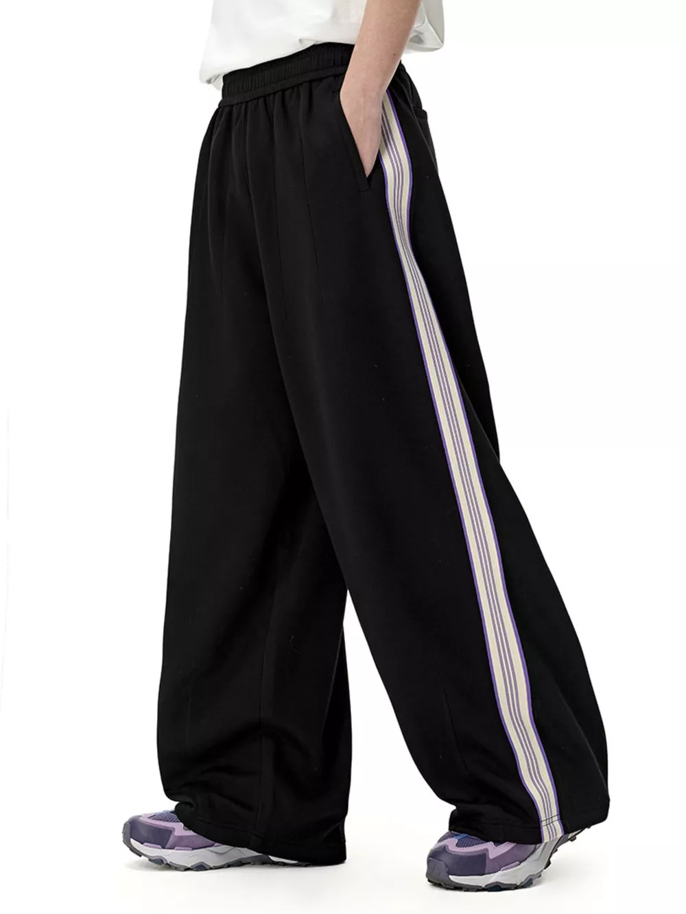 Men's Side Striped Wide Leg Pants, image 13