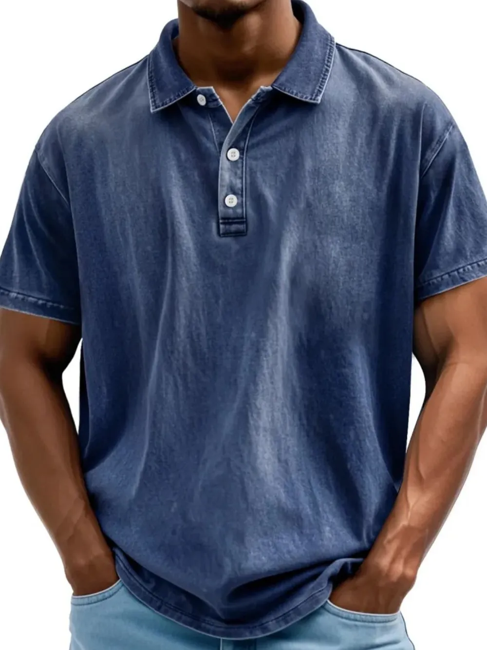 Men's Full Size Collared Neck Short Sleeve Polo Plus Size, image 3
