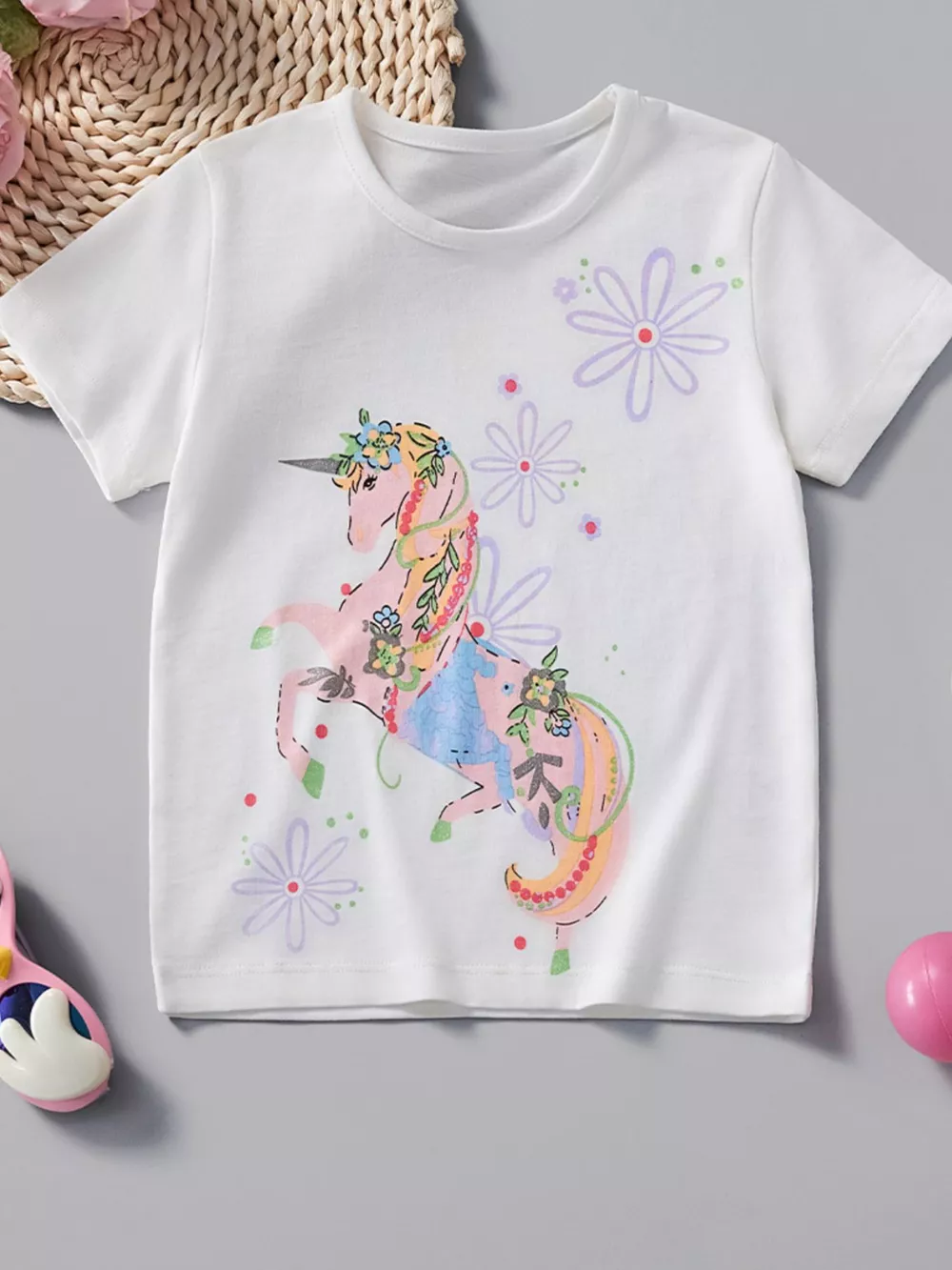 Children's Unicorn Graphic Short Sleeve Tee