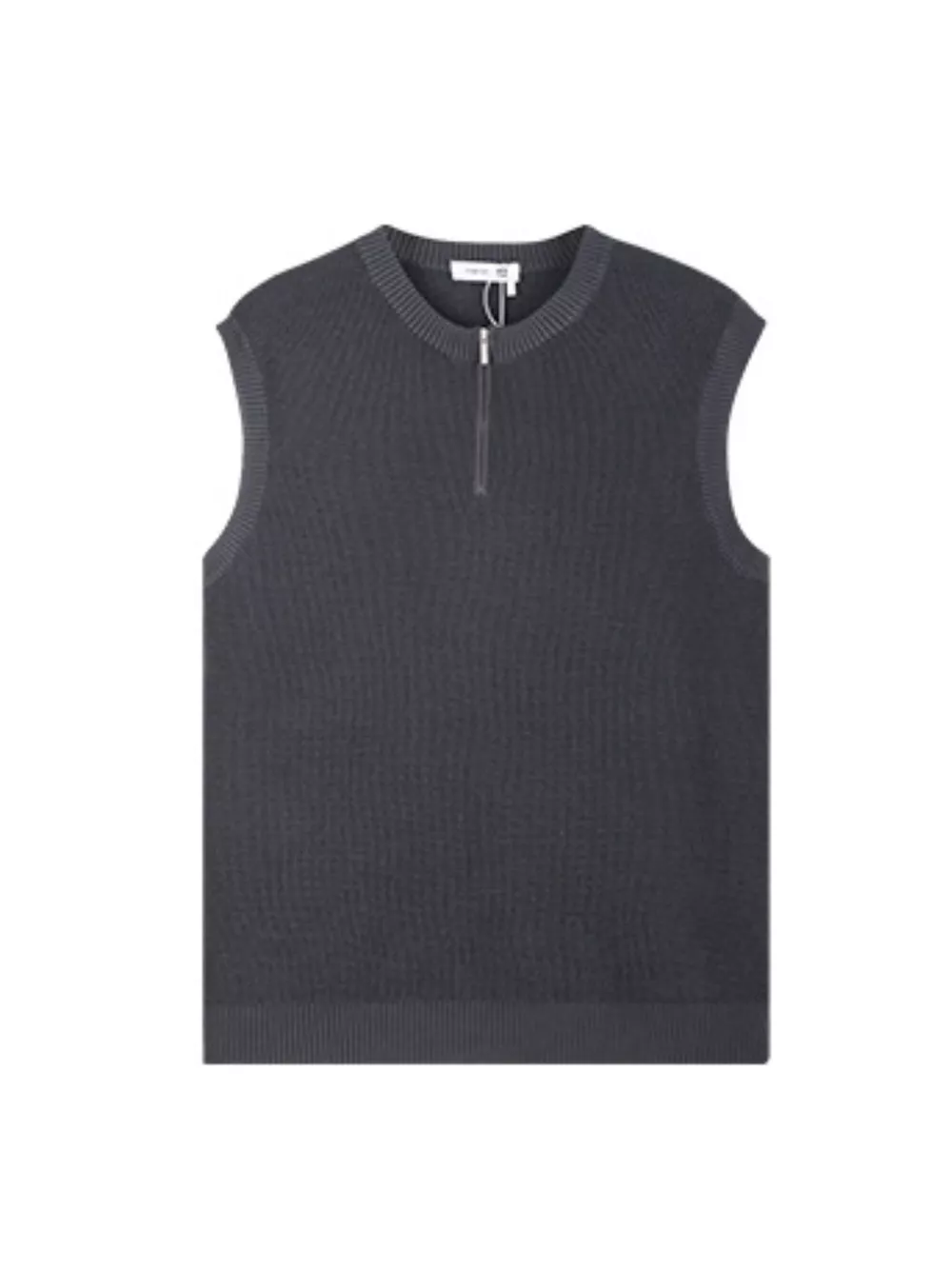 Men's Plus Size Knitted Zip-Up Tank, image 6